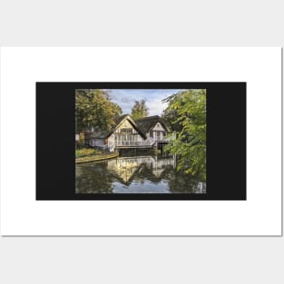 Picturesque Thames Boathouses At Goring Posters and Art